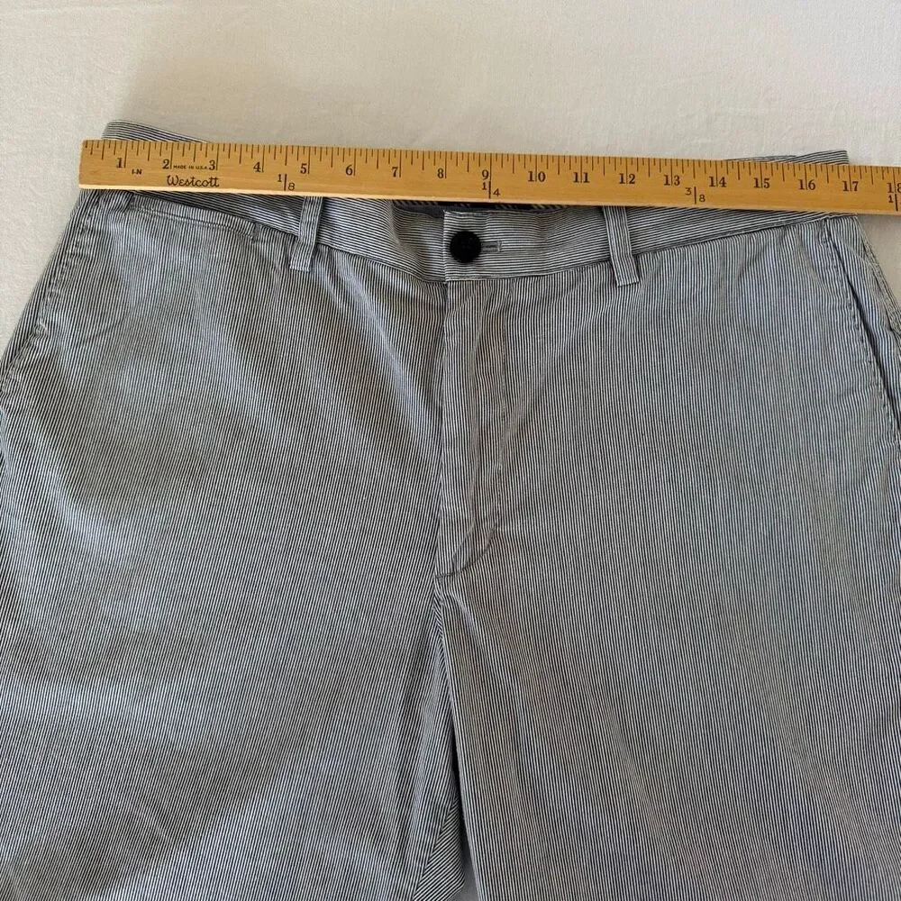 Banana Republic Striped Shorts | Mens 34 | Blue White Stripes | Cotton Flat Fron